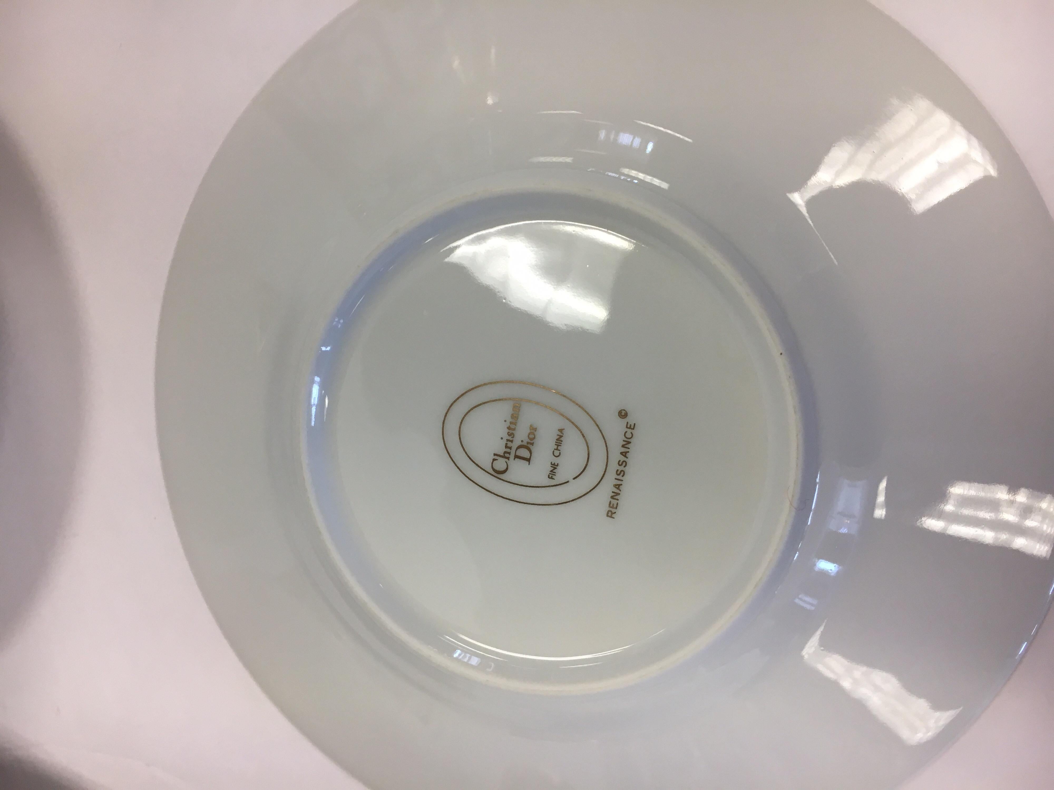 Christian Dior Renaissance Porcelain Set of Eight Teacups and Saucers 5