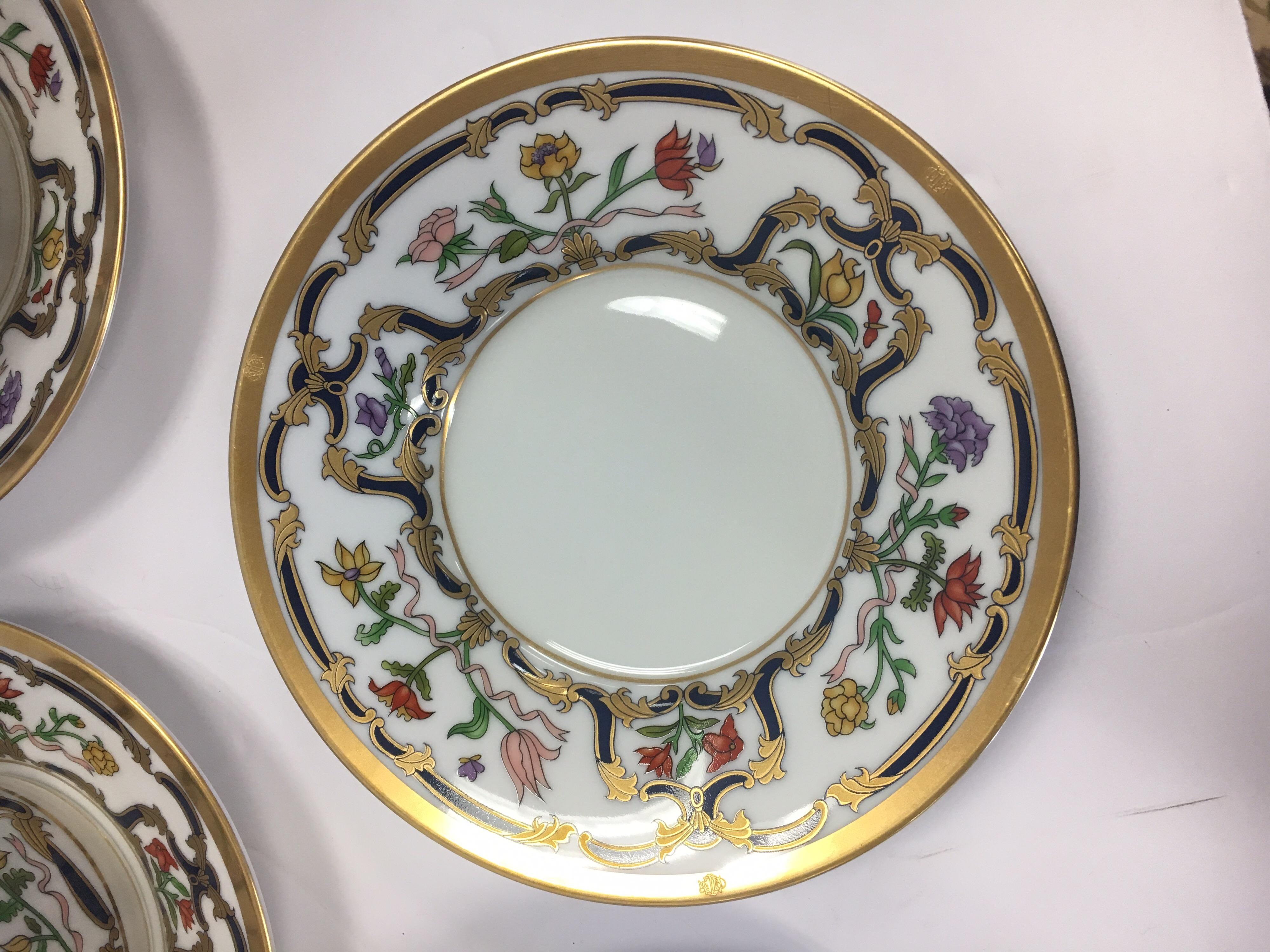 Christian Dior Renaissance Porcelain Set of Eight Teacups and Saucers 6