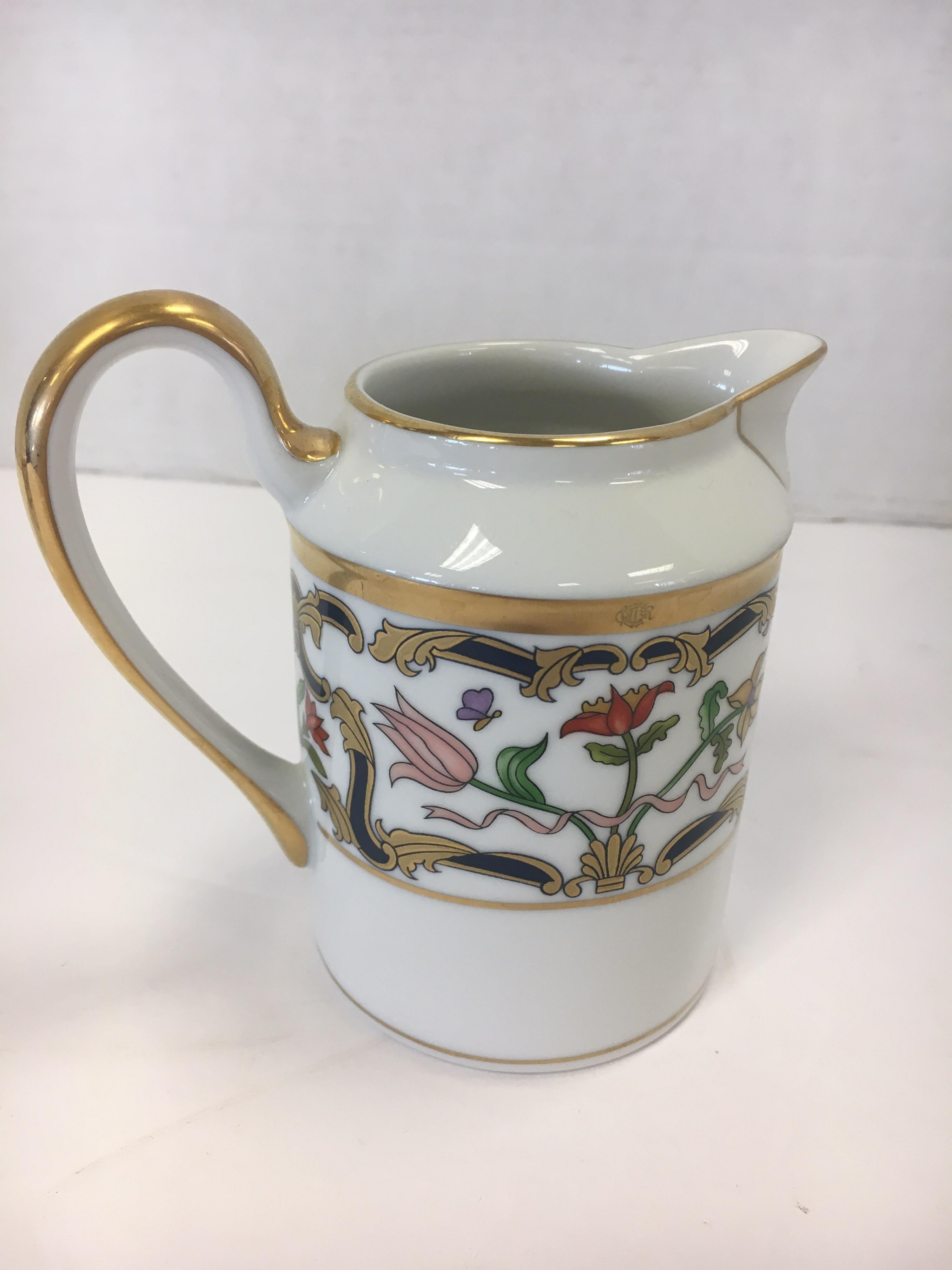 Christian Dior Renaissance Porcelain Tea Coffee Service Cream and Sugar In Good Condition In West Hartford, CT