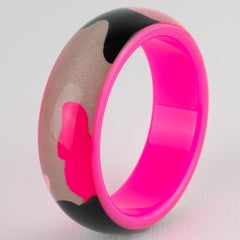 Christian Dior Resin Acrylic Bracelet Bangle Pink and Glitter Abstract Pattern