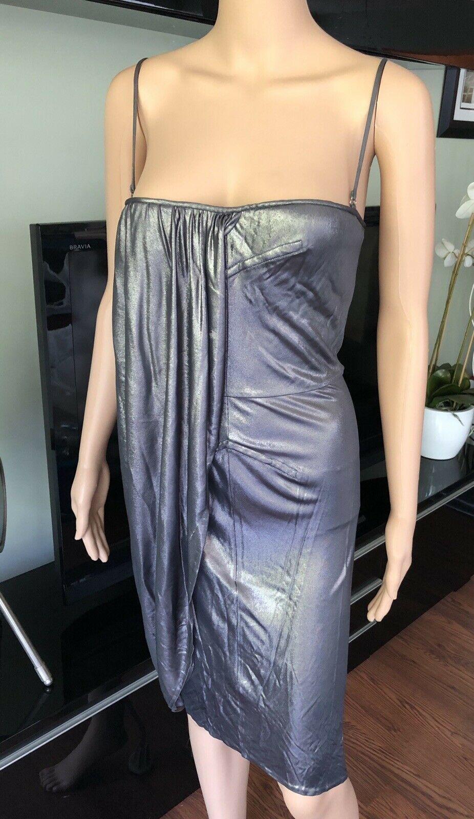 Christian Dior Resort 2007 Laufsteg Metallic Drapiertes Kleid im Zustand „Gut“ im Angebot in Naples, FL