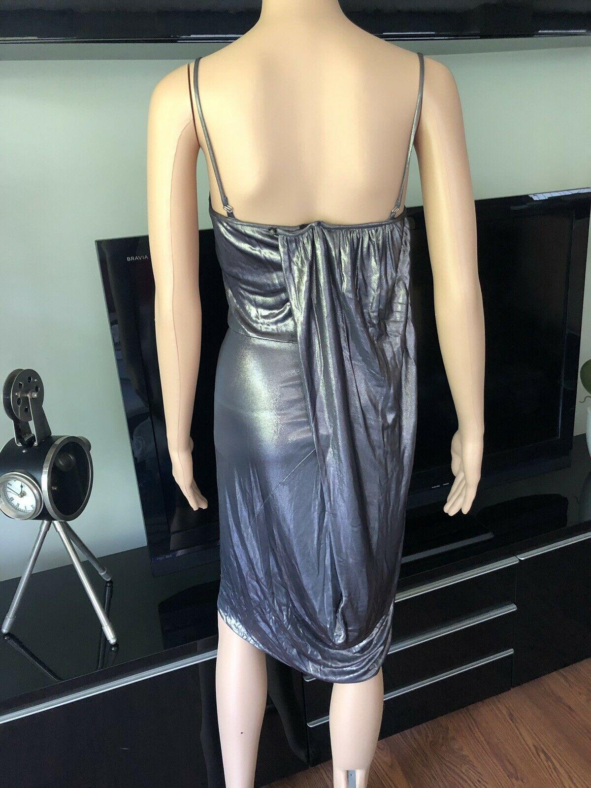 Christian Dior Resort 2007 Runway Metallic Draped Dress In Good Condition For Sale In Naples, FL