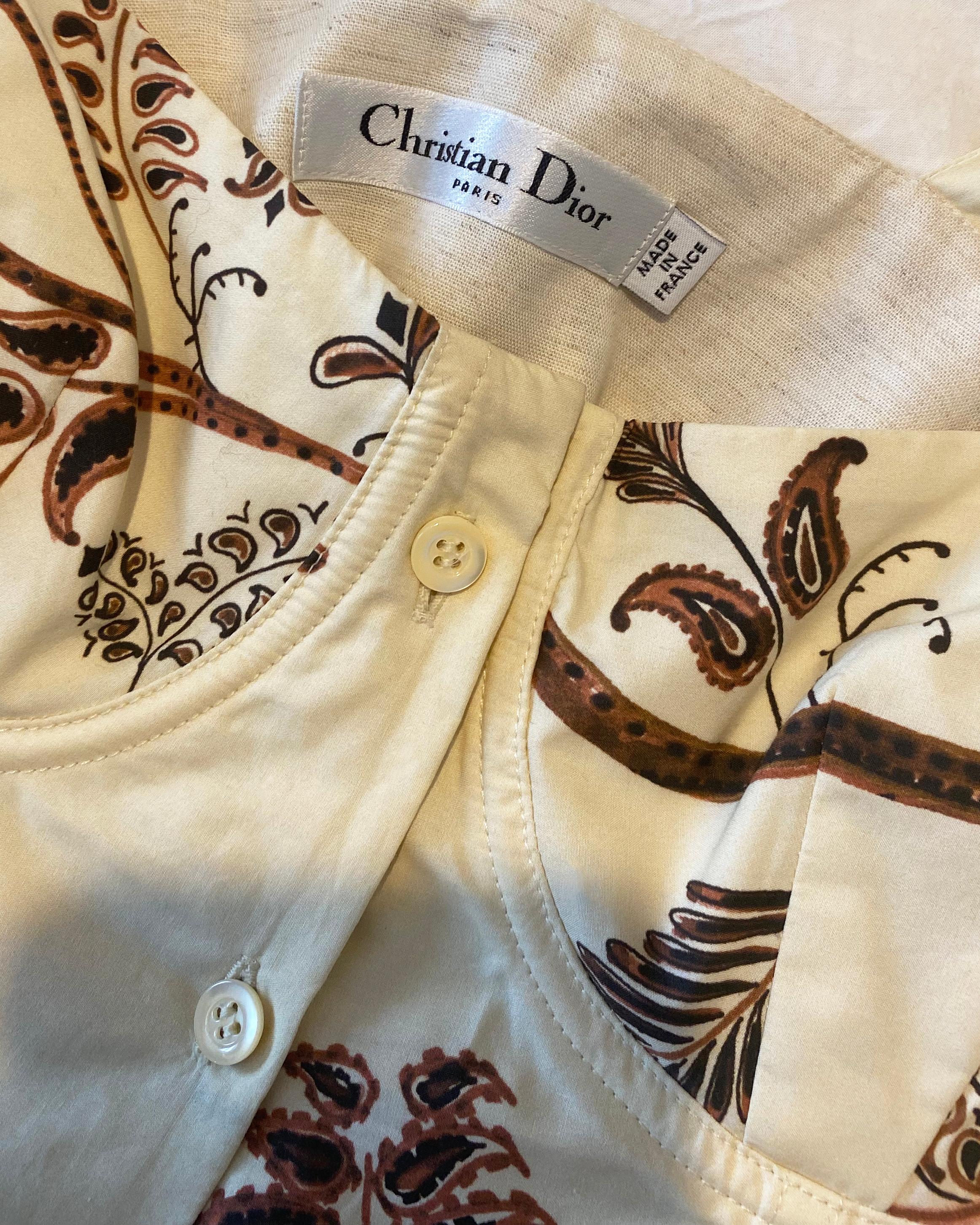 Christian Dior Resort 2018 brown cream floral print corset bustier midi dress  For Sale 7