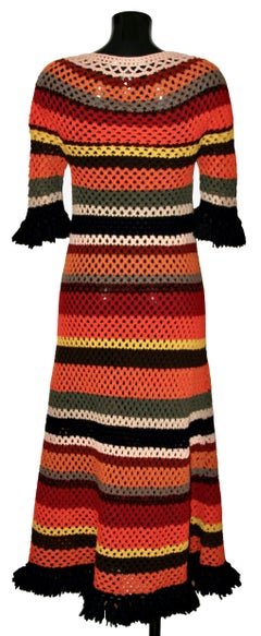 Christian Dior Resort 2018 Crochet Stripes Knit Dress