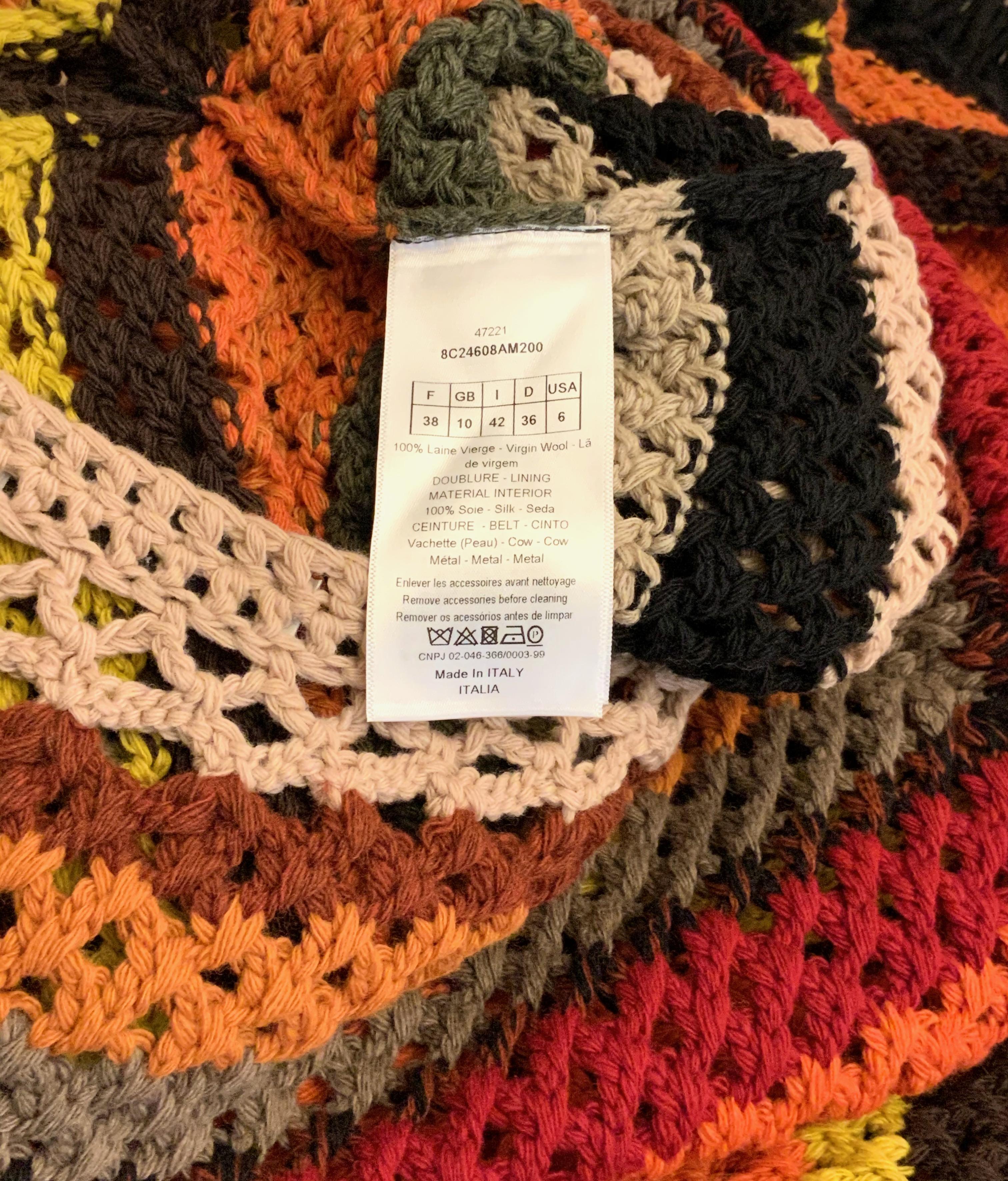 Black Christian Dior Resort 2018 Crochet Stripes Knit Dress