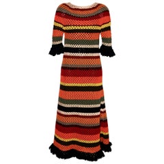 Christian Dior Resort 2018 Crochet Stripes Knit Dress