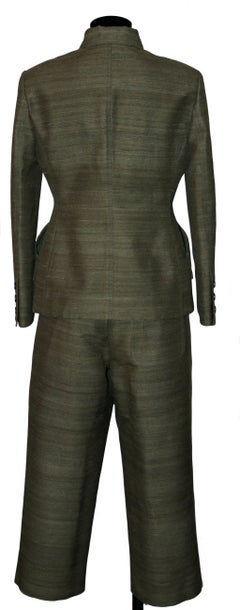 Christian Dior Resort 2020 Khaki Silk Jacket and Capri Pantsuit