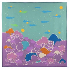 Christian Dior Reversible 90cm Ciel de Reve Silk Scarf