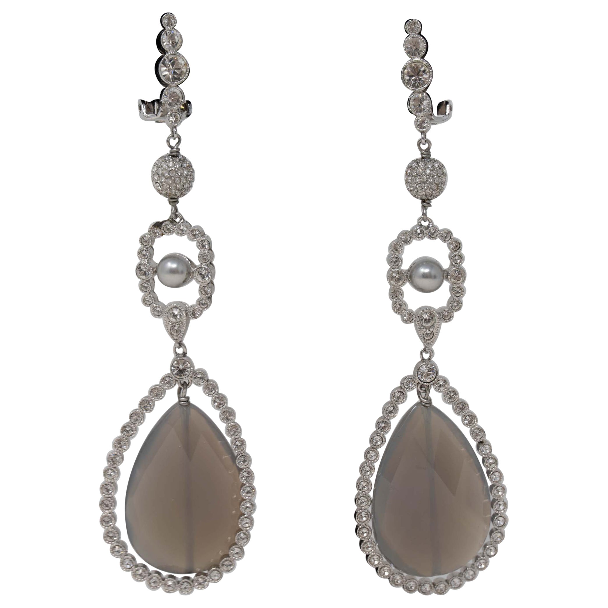 Orecchini con strass e quarzo Christian Dior