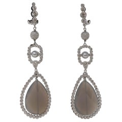 Christian Dior Rhinestone and Quartz Earrings