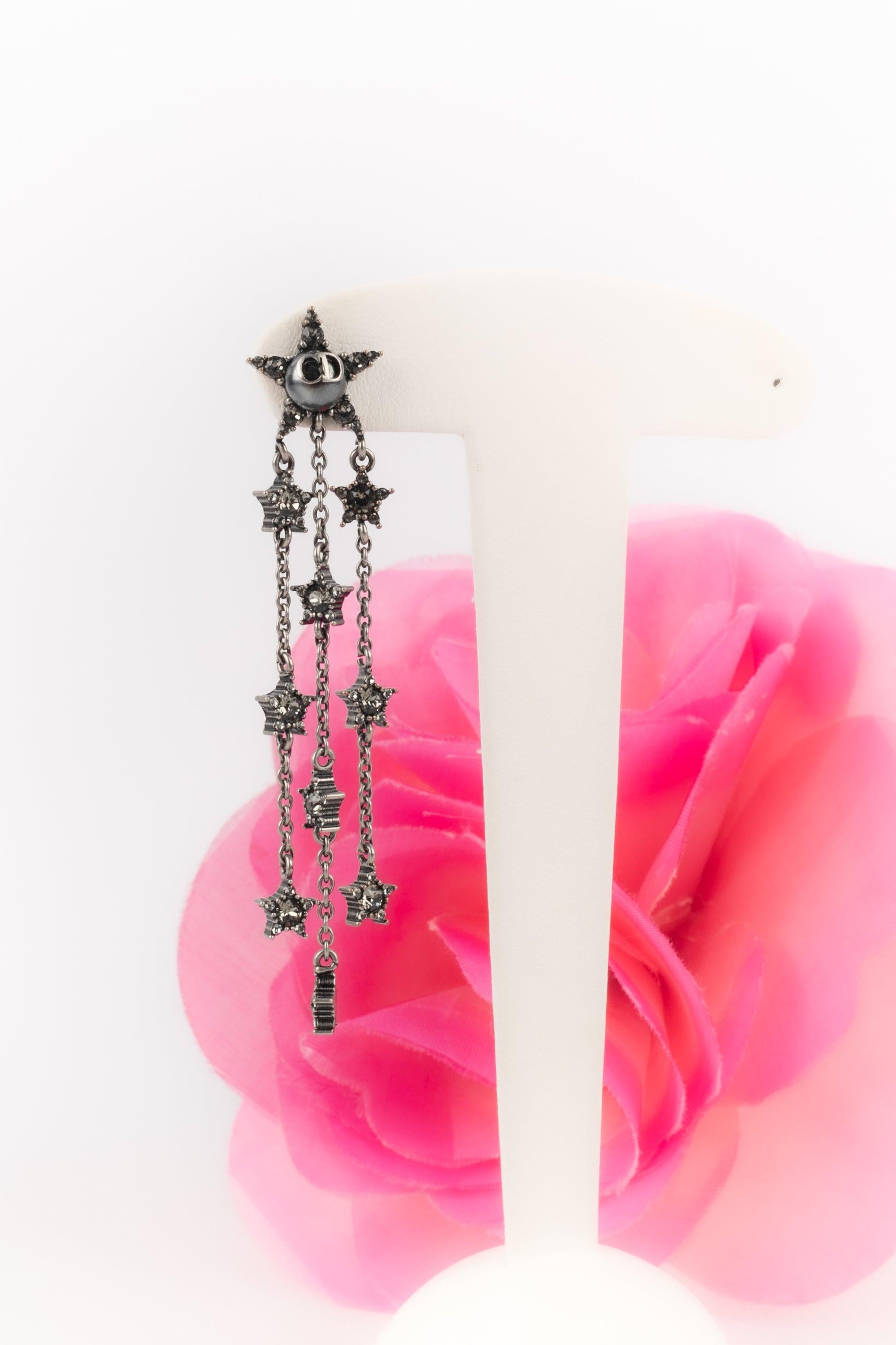 Christian Dior Rhinestoned Earring For Sale 3