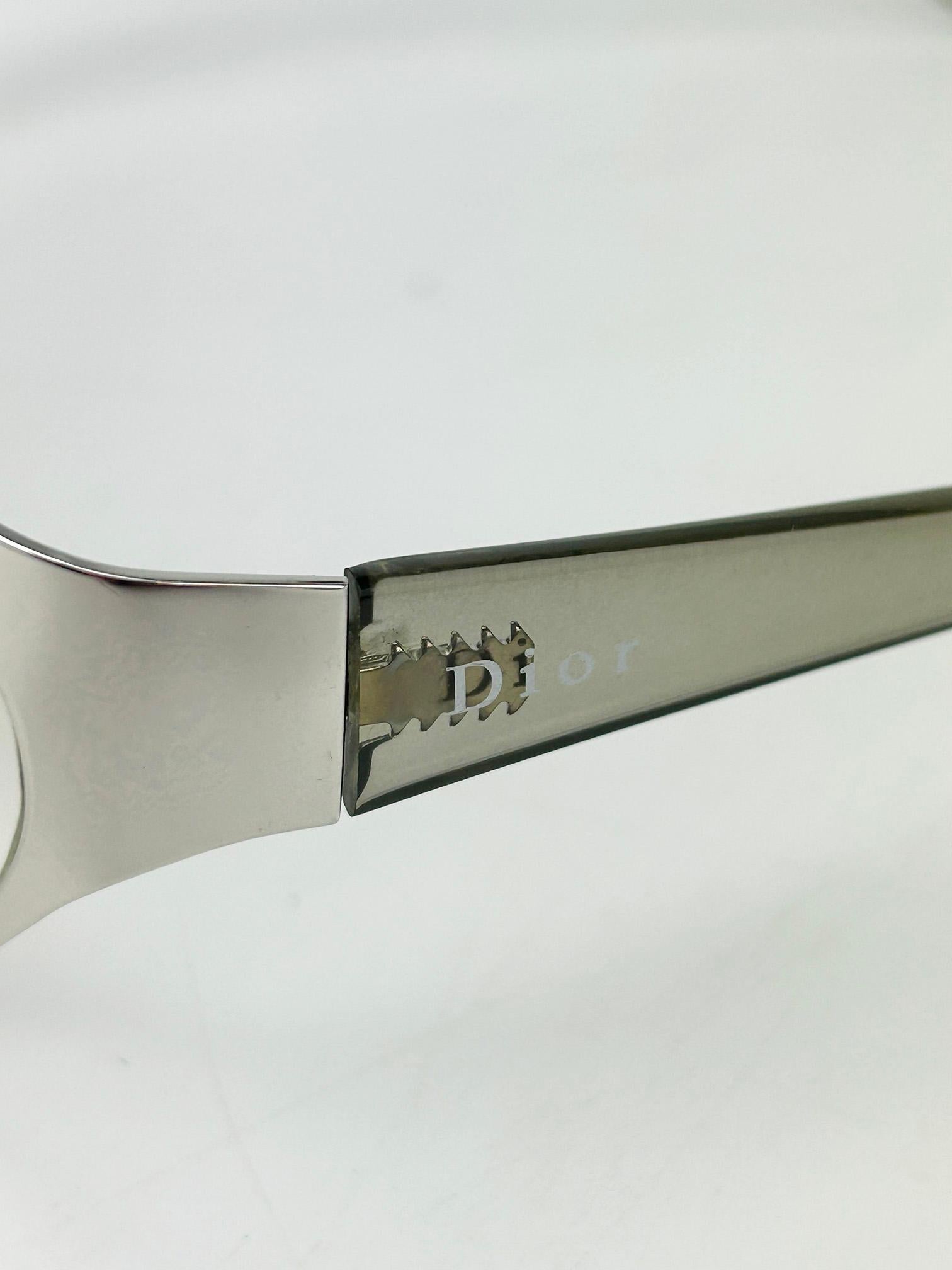 Christian Dior Rider Sunglasses Silver Frame Clear Lens Vintage c2000s For Sale 5