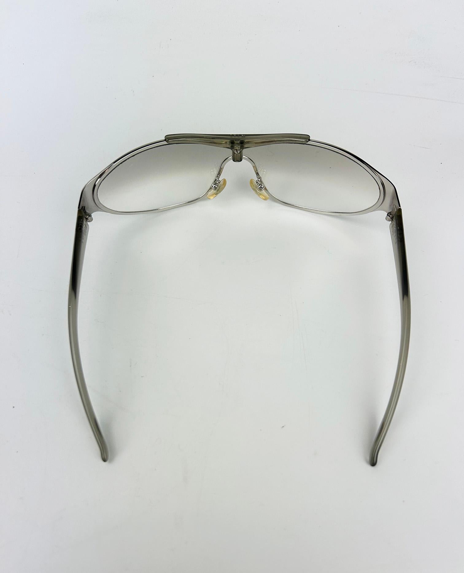 Christian Dior Rider Sunglasses Silver Frame Clear Lens Vintage c2000s For Sale 1