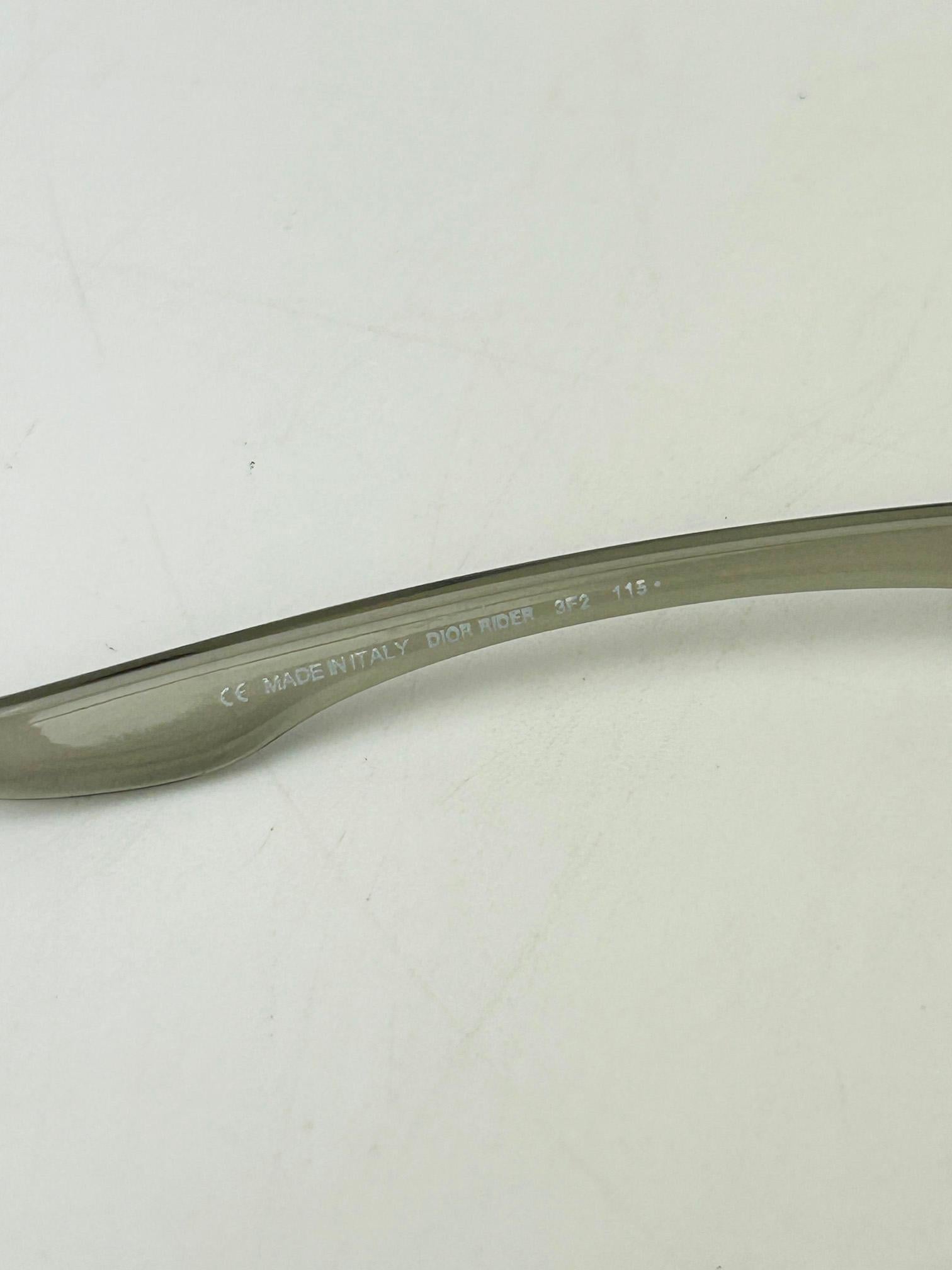 Christian Dior Rider Sunglasses Silver Frame Clear Lens Vintage c2000s For Sale 3