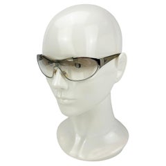 Occhiali da sole Christian Dior Rider con montatura in argento e lenti chiare Vintage c2000s