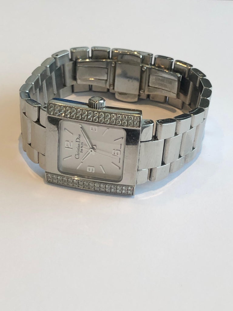Christian Dior Riva 64 Diamonds Stainless Steel Watch Montre Riva ...