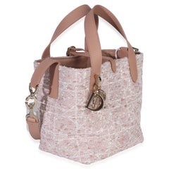 Christian Dior Rose Des Vents Tweed Small Toujours Vertical Tote