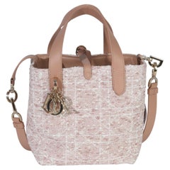 Christian Dior Rose Des Vents Tweed Small Toujours Vertical Tote