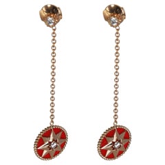 Christian Dior Rose Gold Diamond Rose Des Vents Earrings