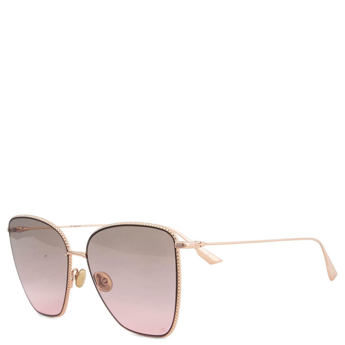 100% authentic Christian Dior Society 1 DDB/86 sunglasses in rose-gold metal and brown/pink gradient lenses. Have been worn and are in excellent condition. Come with Linda Farrow case. 

Measurements
Model	DDB86
Width	14cm (5.5in)
Height	5.5cm
