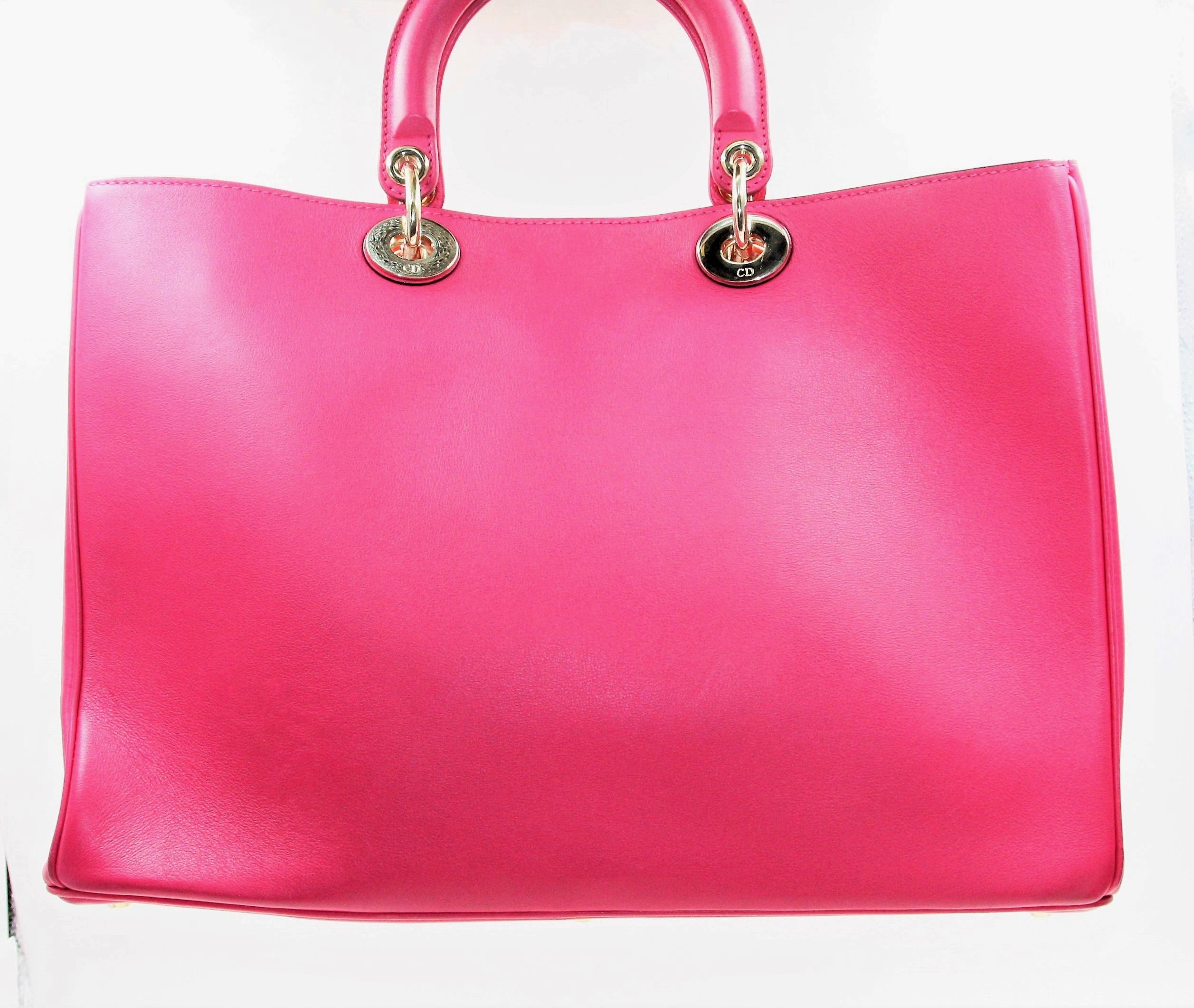 Pink Christian Dior Rose Sorbet Calfskin Leather Shoulder Bag For Sale