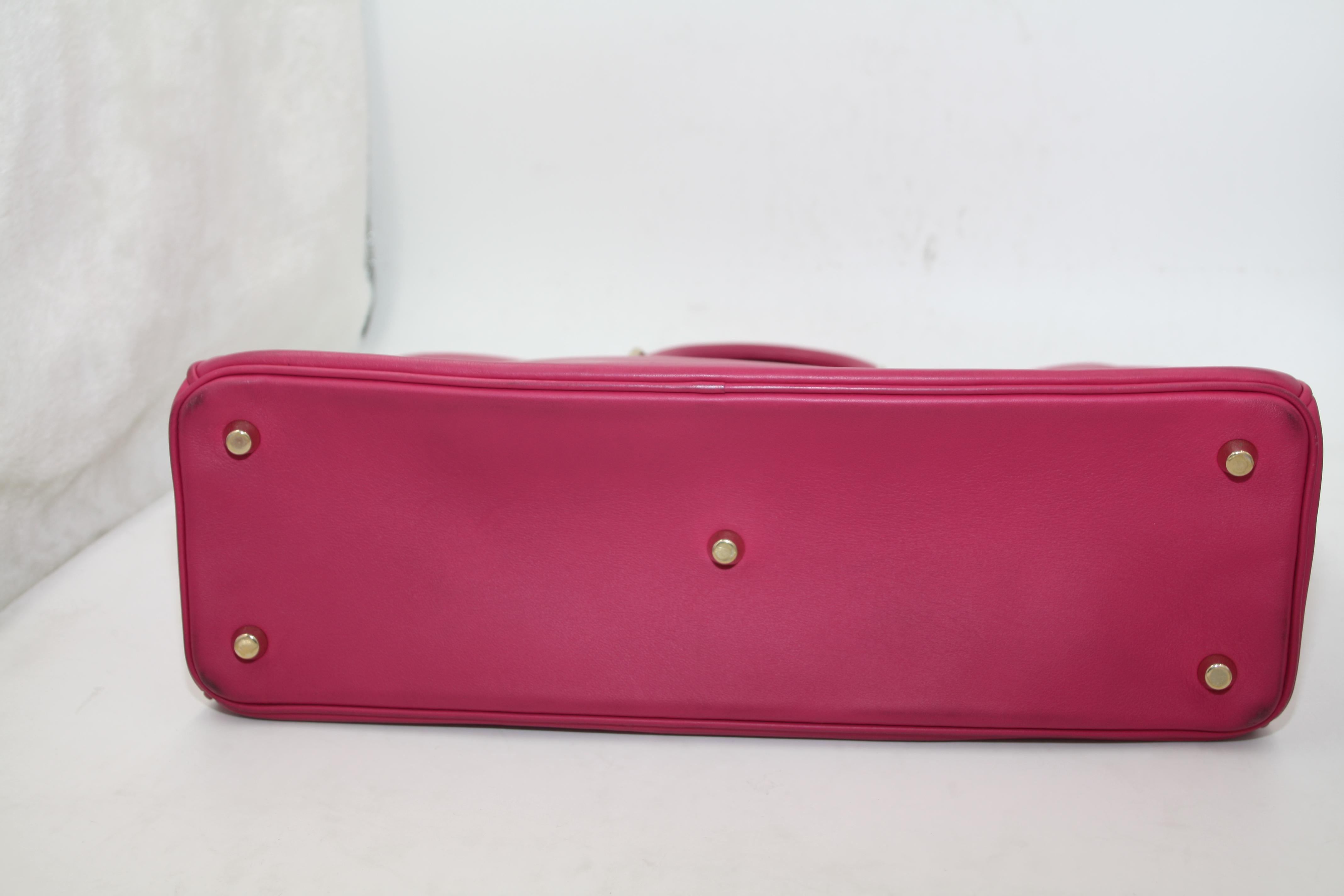 Christian Dior Rose Sorbet Calfskin Leather Shoulder Bag In Good Condition For Sale In New York, NY