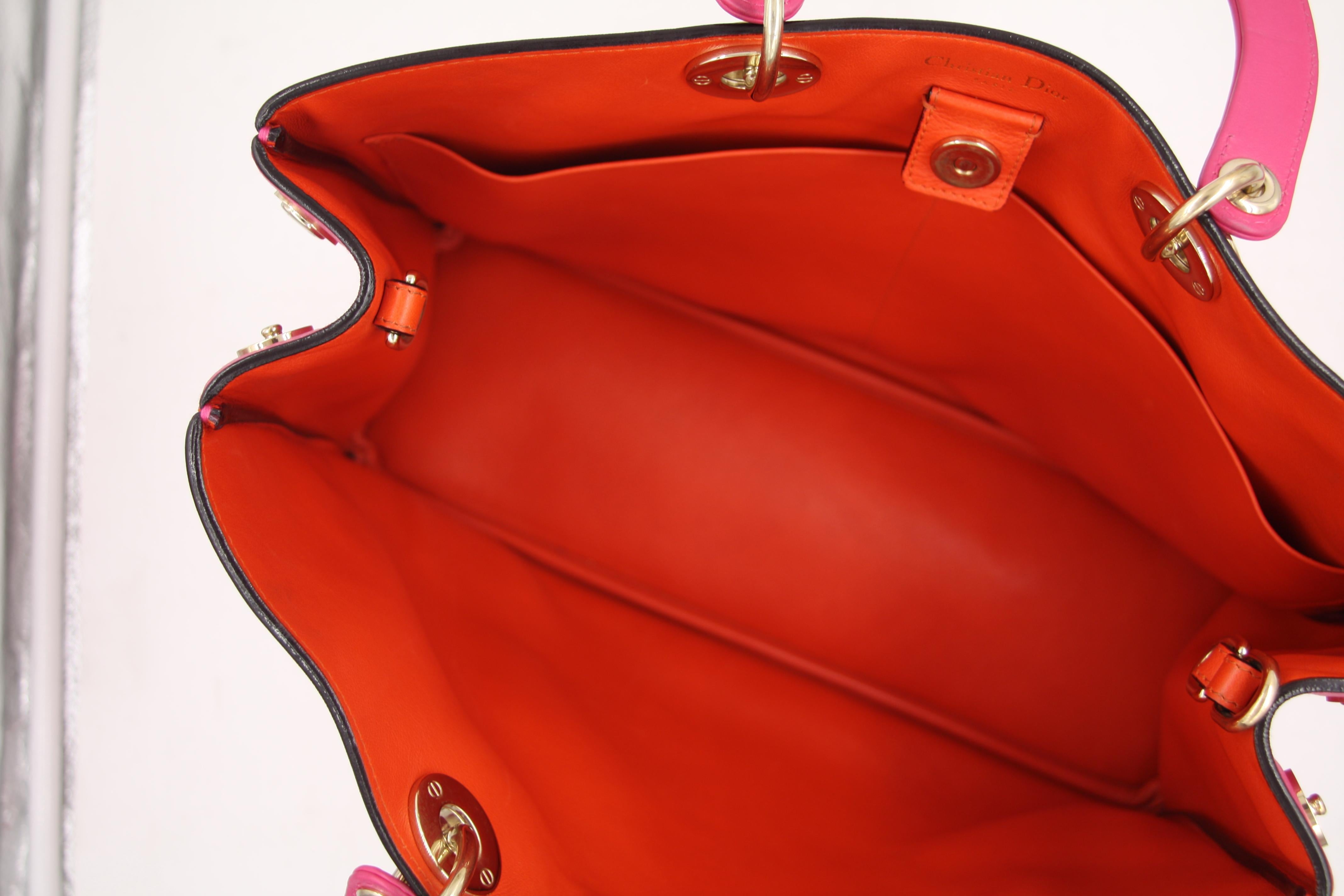 Christian Dior Rose Sorbet Calfskin Leather Shoulder Bag For Sale 3