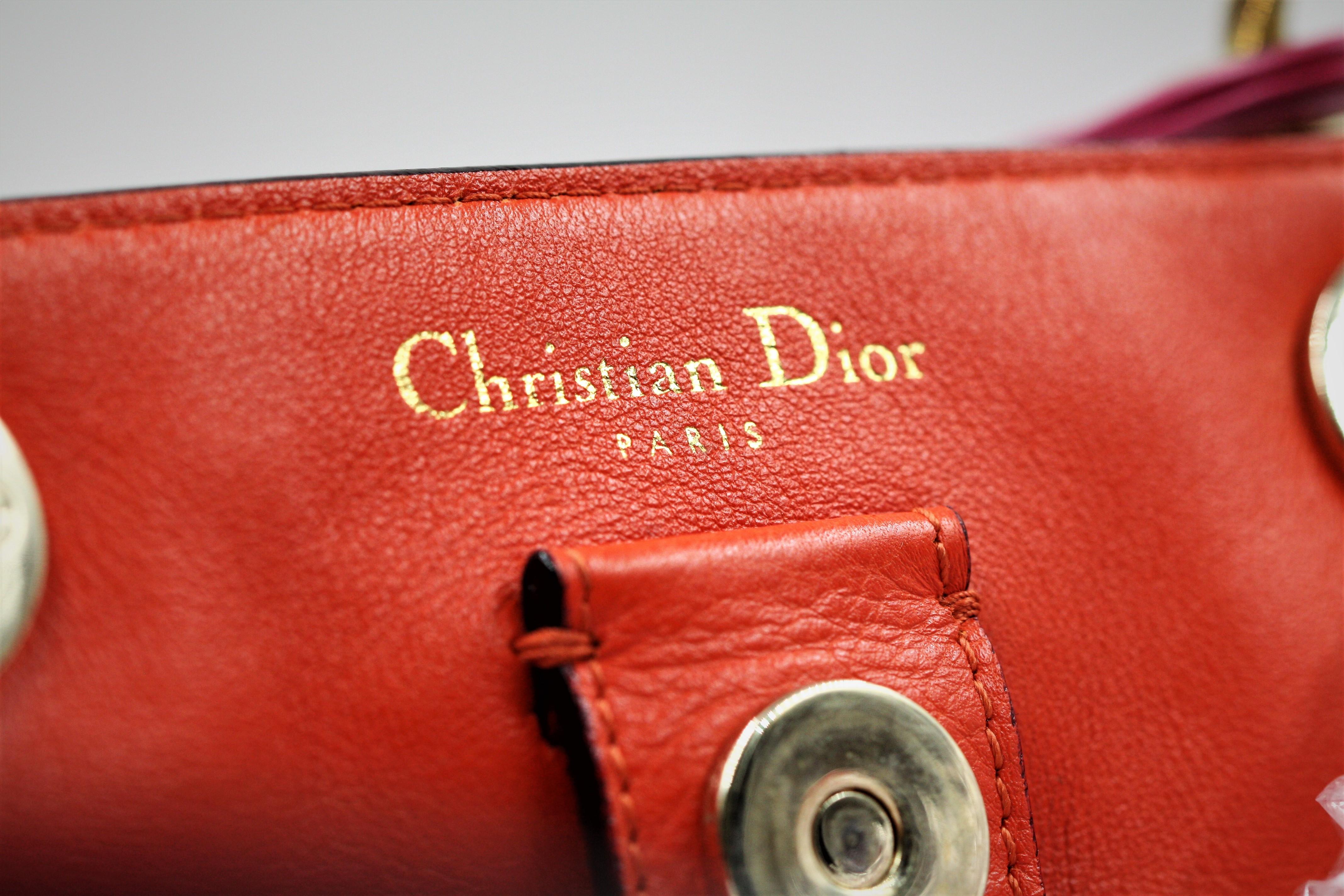 Christian Dior Rose Sorbet Calfskin Leather Shoulder Bag For Sale 4