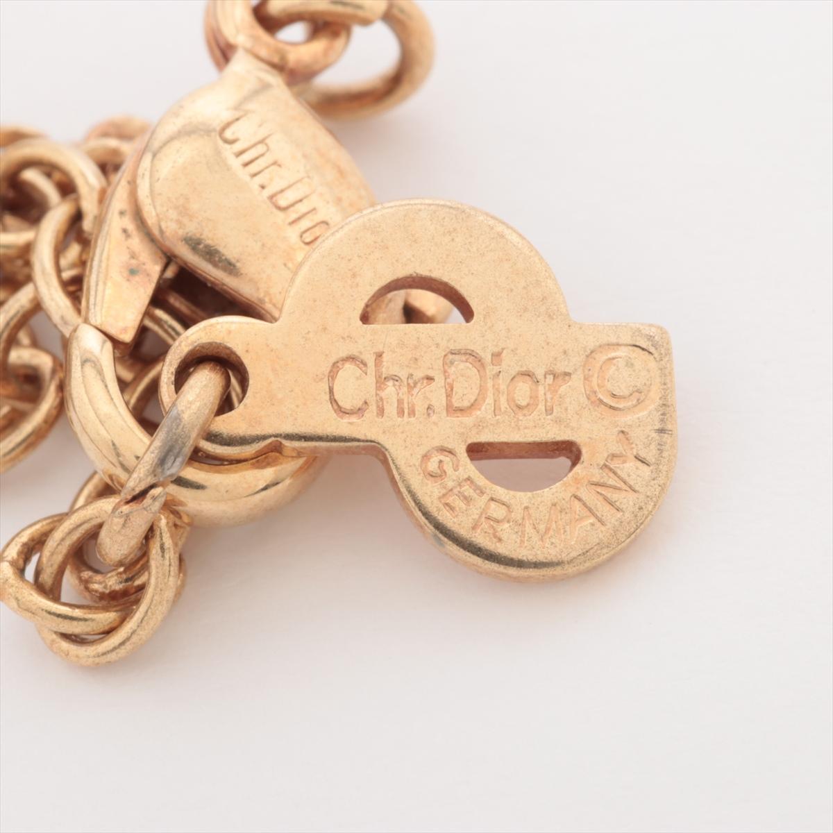 Christian Dior Round Logo Rhinestone Necklace For Sale 1