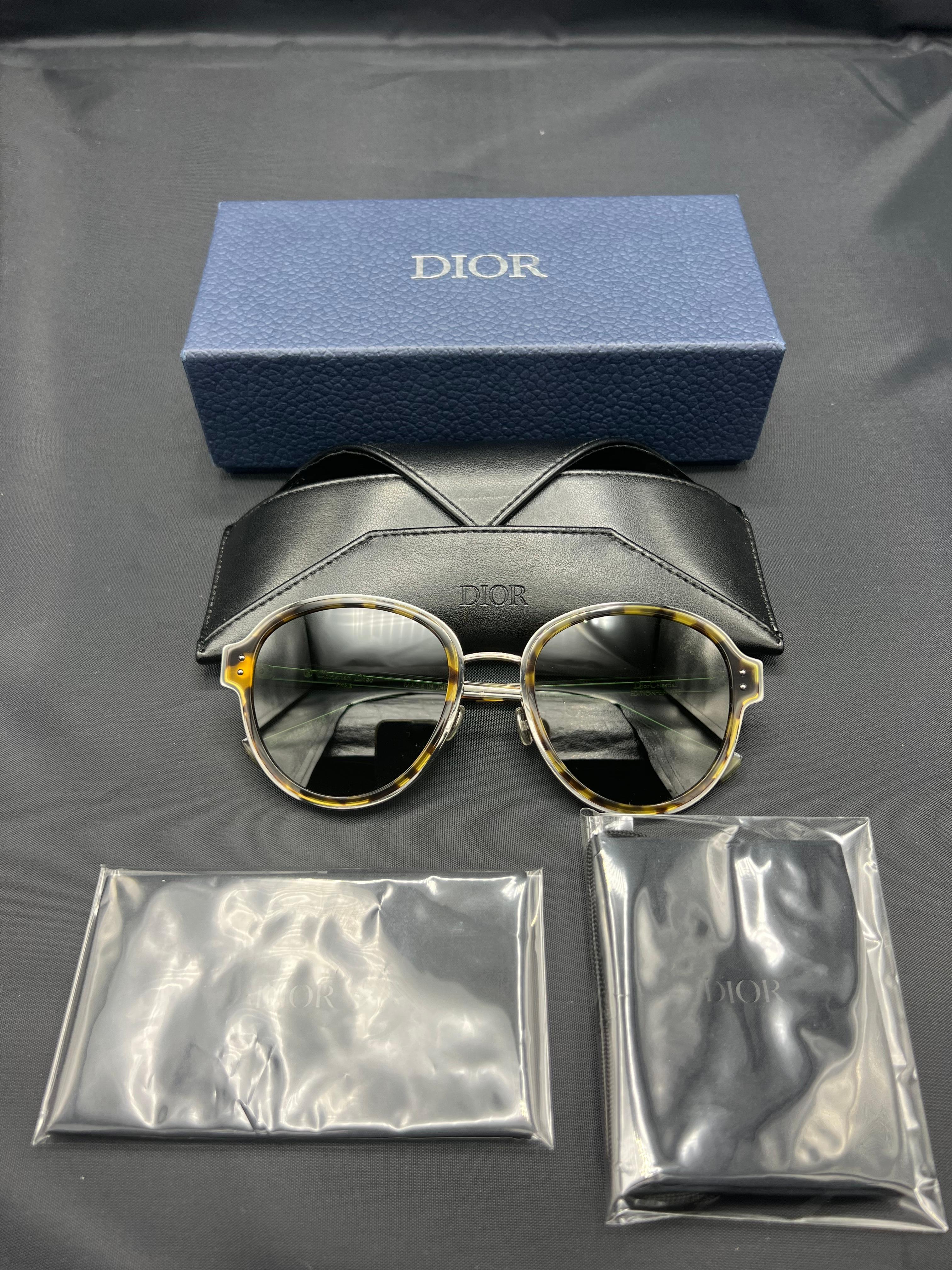 Christian Dior - Lunettes de soleil rondes en écaille en vente 5