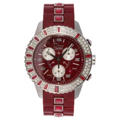 Christian Dior Ruby Red Christal Chronograph Quartz Watch CD11431BR001