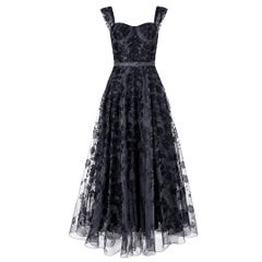 Christian Dior Runway Black Sheer Evening Gown Fall/Winter 2017 Size 34FR