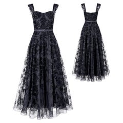Christian Dior Runway Black Sheer Evening Gown Fall/Winter 2017 Size 34FR