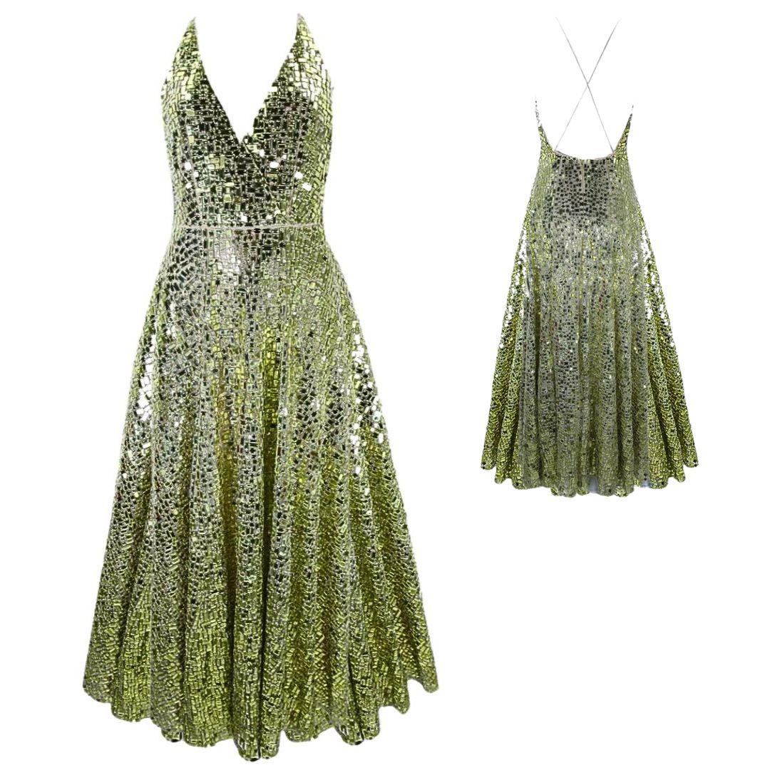 Christian Dior Runway/Editorial Gold Mirrored Evening Dress Spring/Summer 2018 Size 36FR