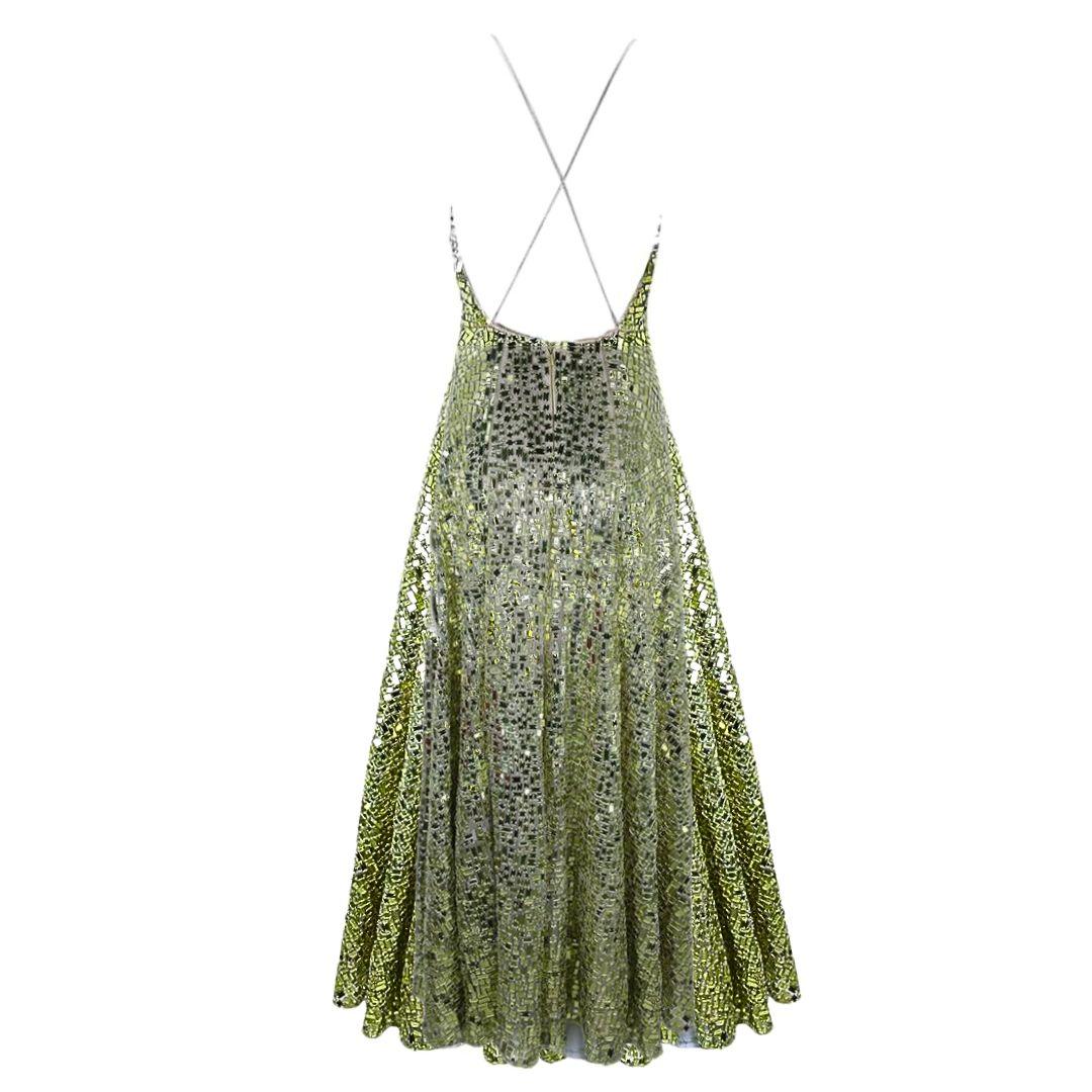 Christian Dior Runway/Editorial Gold Mirrored Dress Spring/Summer 2018 Size 36FR In Good Condition For Sale In Saint Petersburg, FL