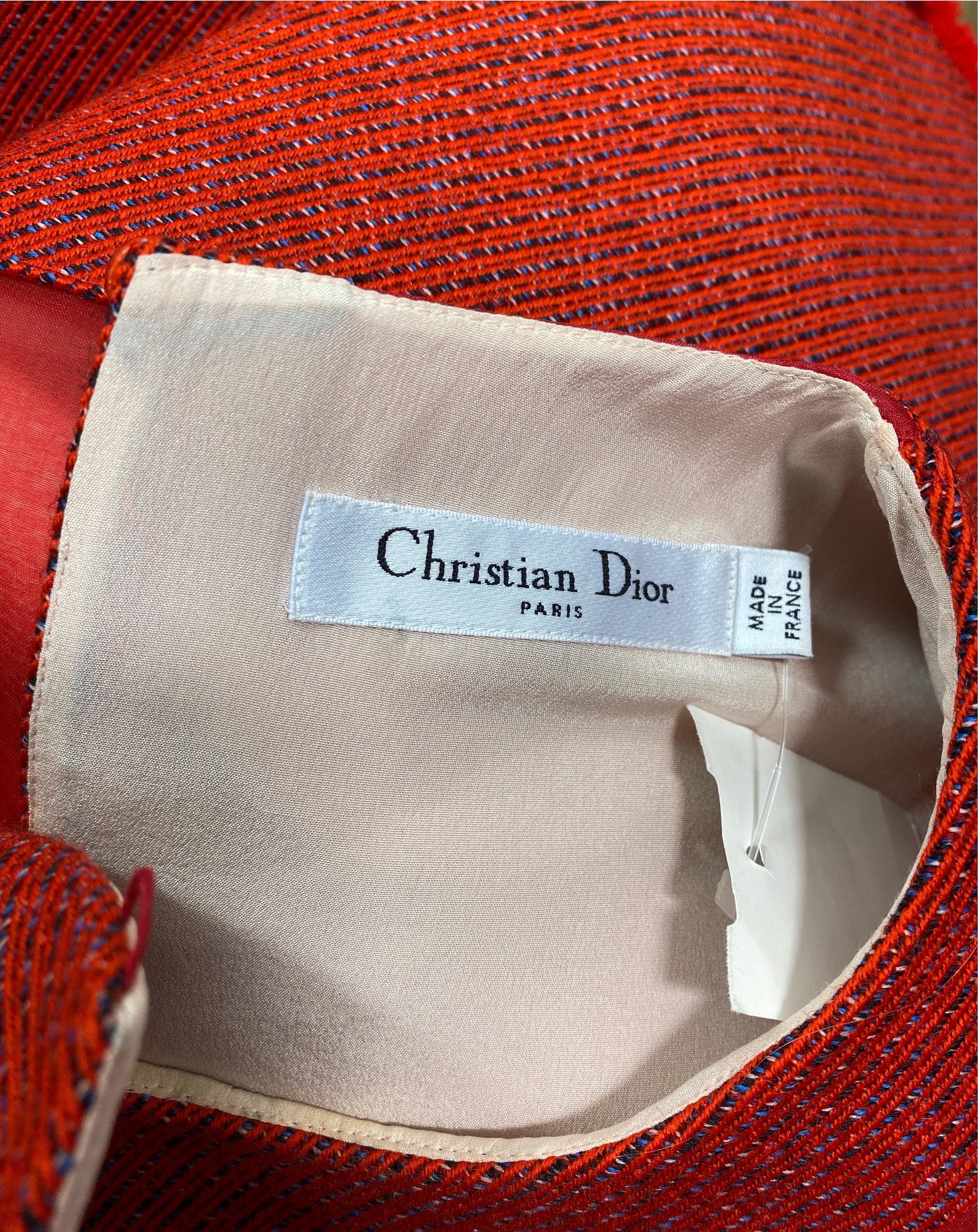 Christian Dior Runway Fall 2015 Red Multi Layer Silk Shift Dress - US Size 8 For Sale 12