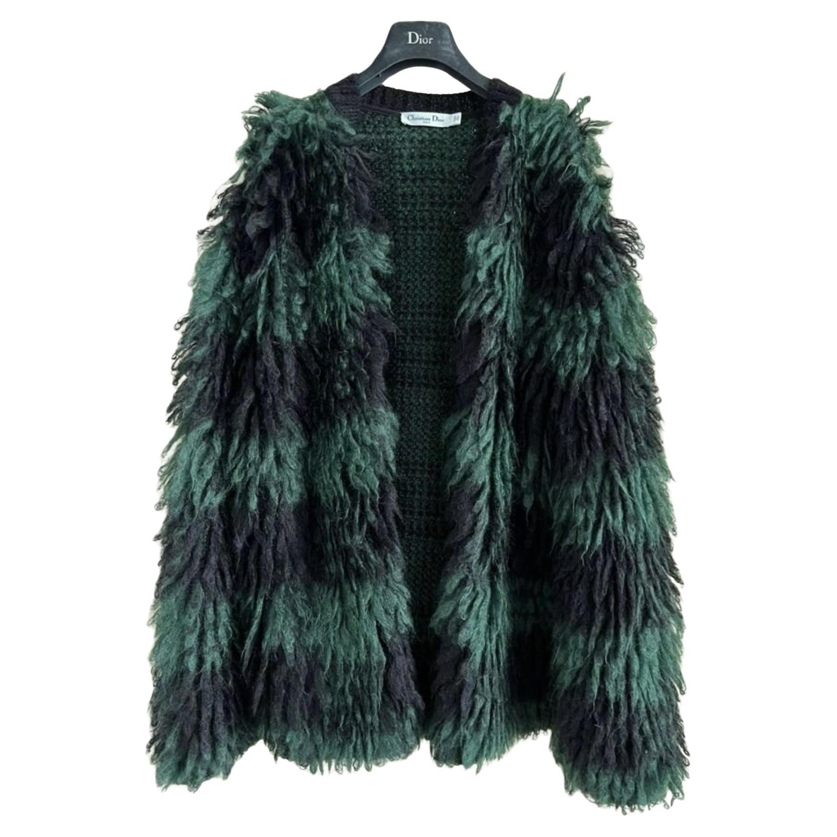 Christian Dior Runway Fluffy Mohair Cardi Jacket For Sale