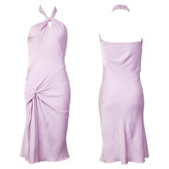 CHRISTIAN DIOR S/s 2003 Lilac Pink Bias Cut Movie "White Chick" Halter Dress