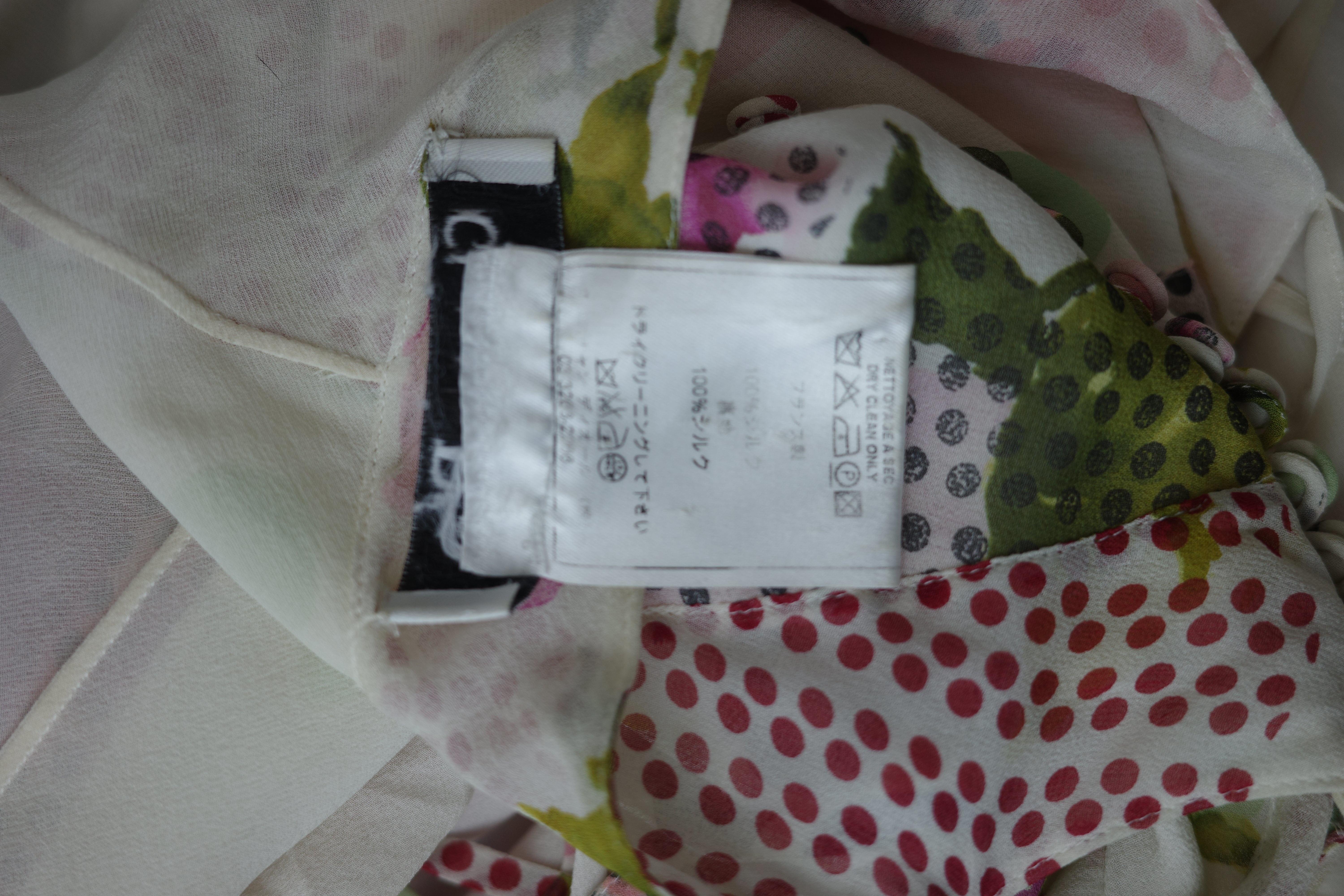 CHRISTIAN DIOR S/s 2004 Vestido midi de tirantes con estampado floral y lunares en venta 5