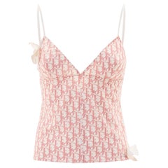 Christian Dior P/E 2004 "Girly", top rosa con monogramma