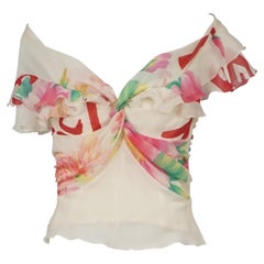 Christian Dior - P/E 2004 - Top con corsetto a strati in seta trasparente e senza spalle