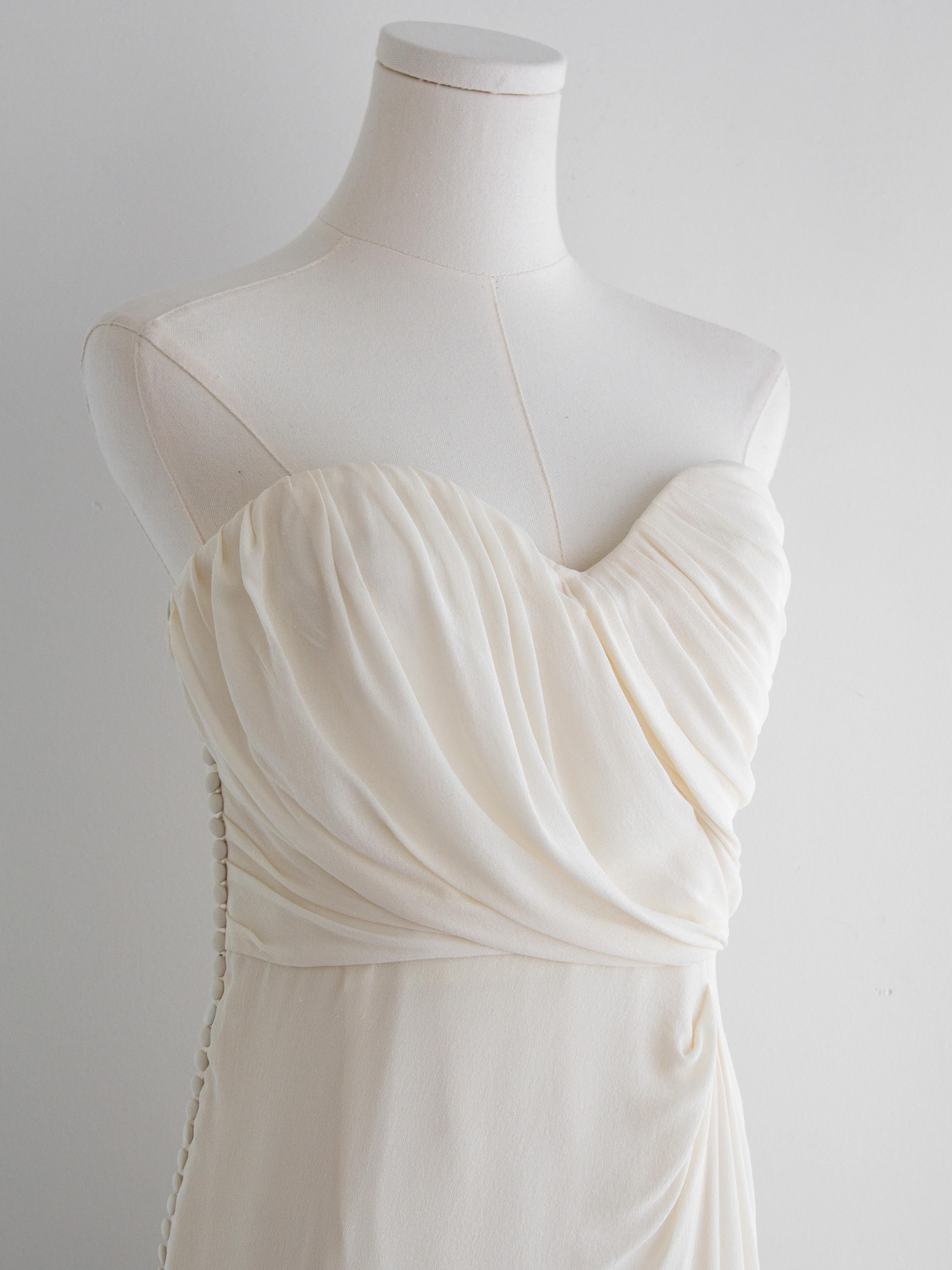 Christian Dior S/S 2012 Weiß Schwarz Rose Bestickte Rüschen Abendkleid Kleid im Angebot 2