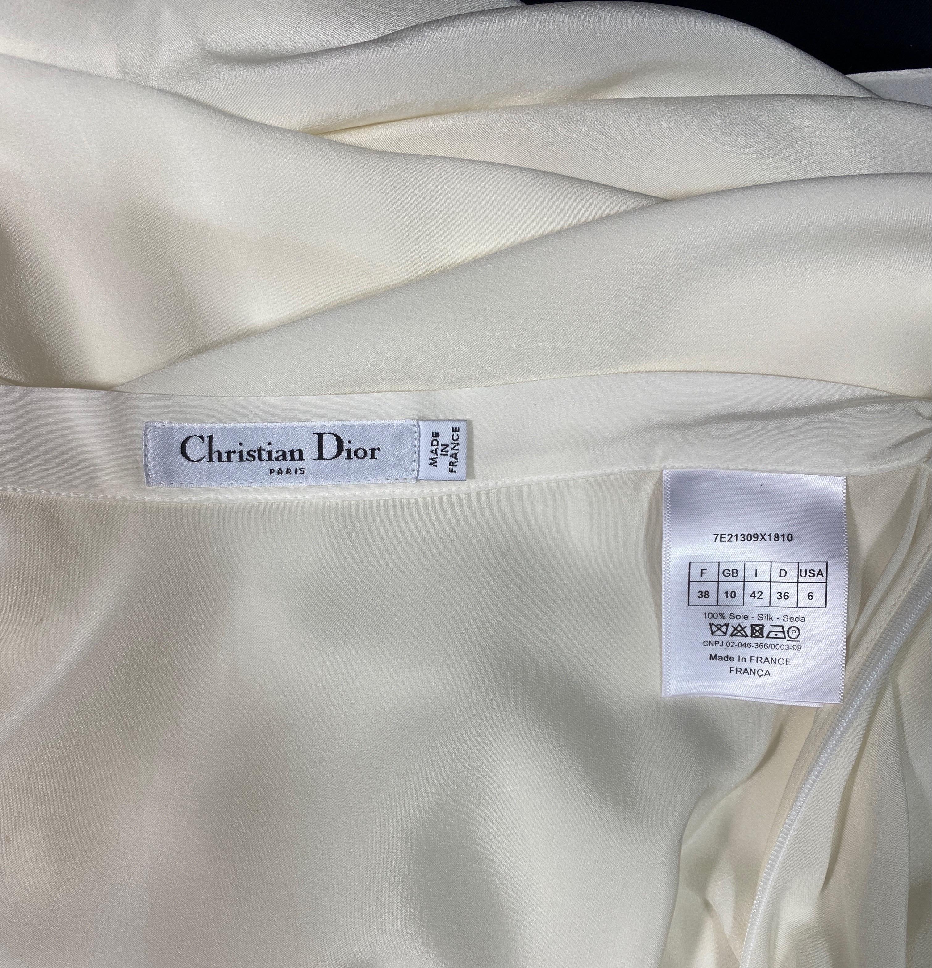 Christian Dior S/S 2017 Runway “Beautiful Bugs” Ivory Sheer Maxi Skirt-Size 6 12
