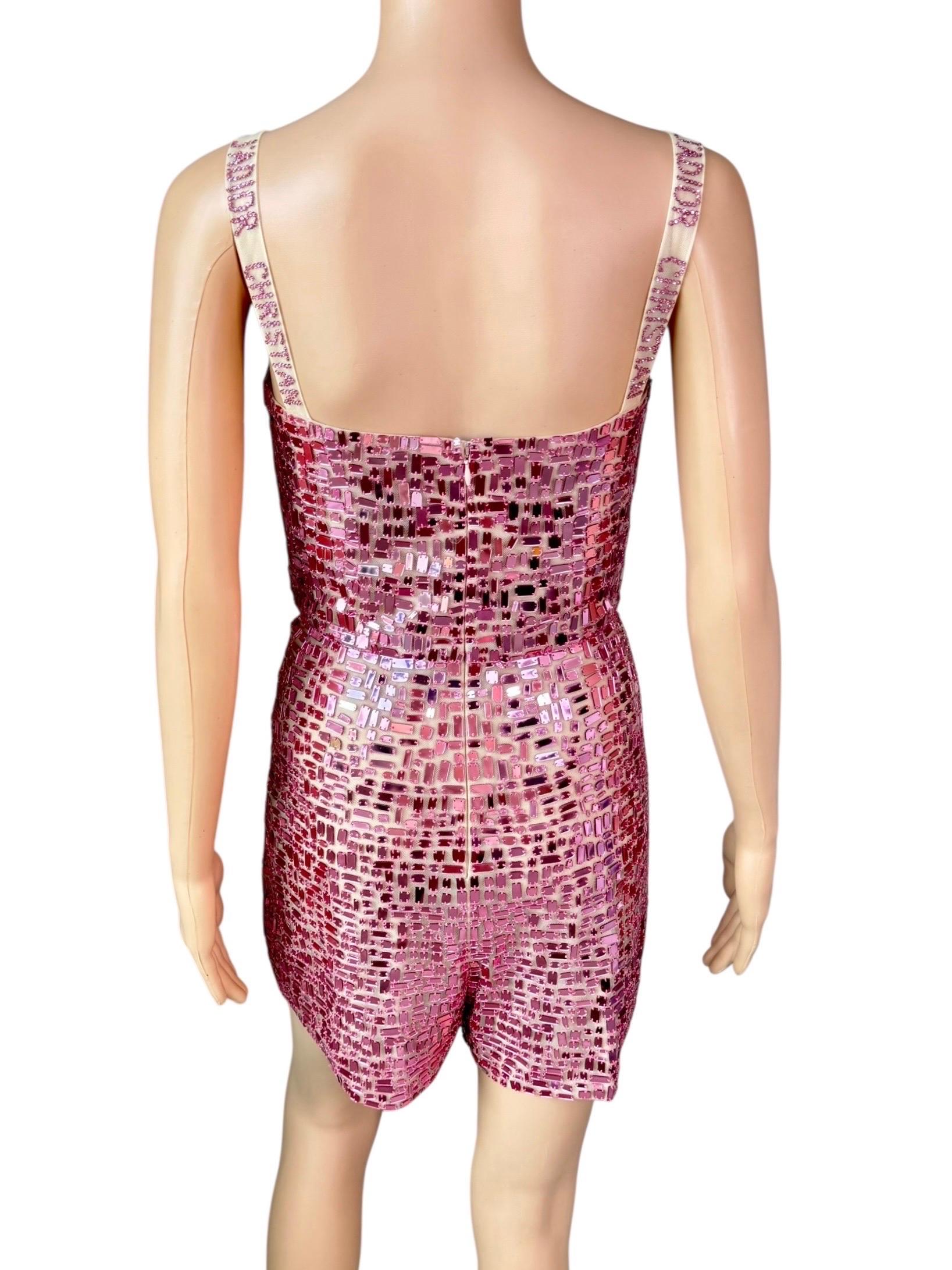 Christian Dior S/S 2018 Runway Embellished The Hall of Mirror Collection Mosaic Logo Tulle Pink Jumpsuit Romper

Size FR 40

Condition: Excellent

