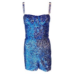 Christian Dior S/S 2018 Runway Unworn Embellished Mirror Logo Jumpsuit Romper
