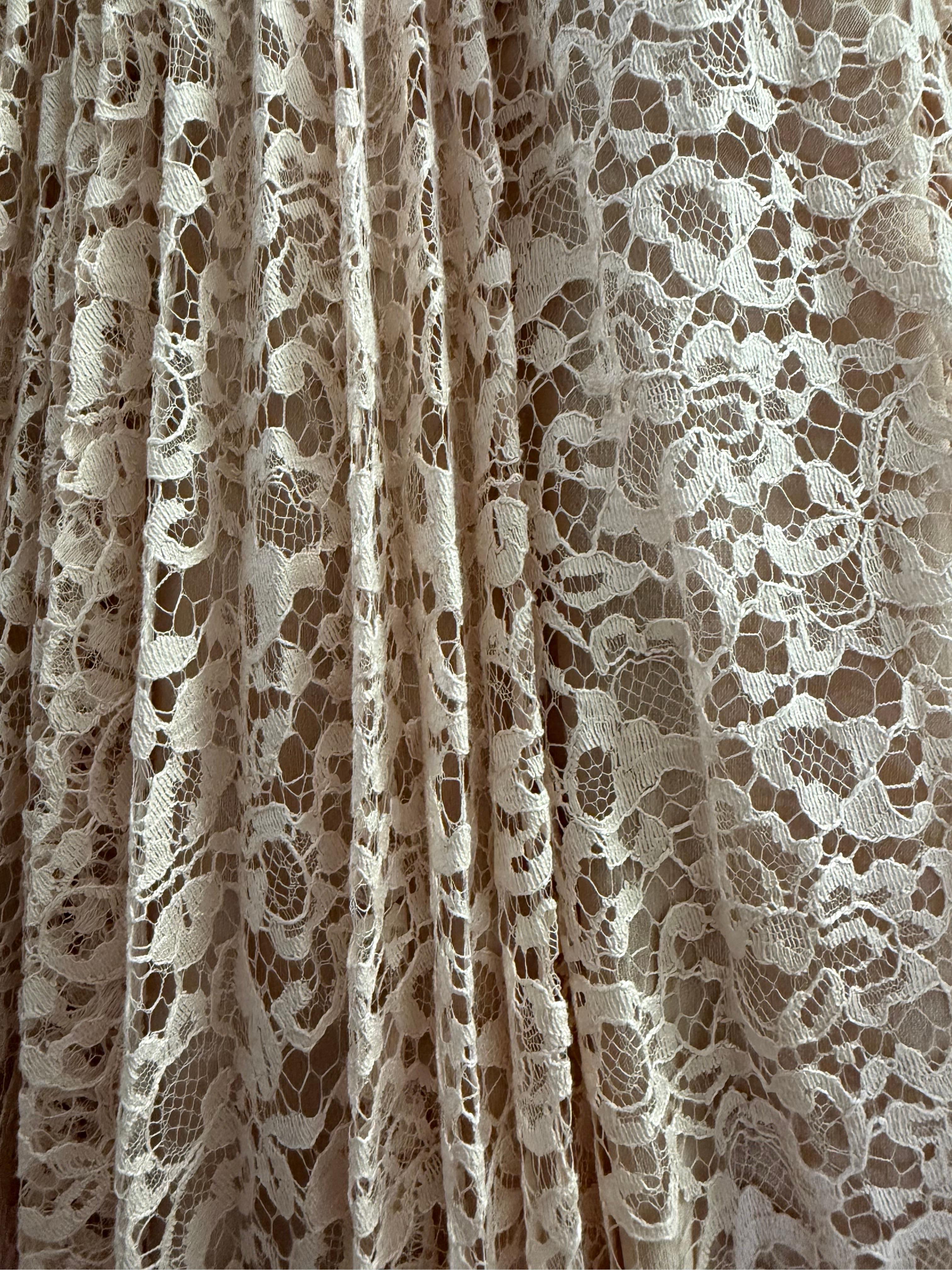 CHRISTIAN DIOR S/S 2019 Exquisite Runway Blush Pink Lace Dress FR 38 For Sale 4