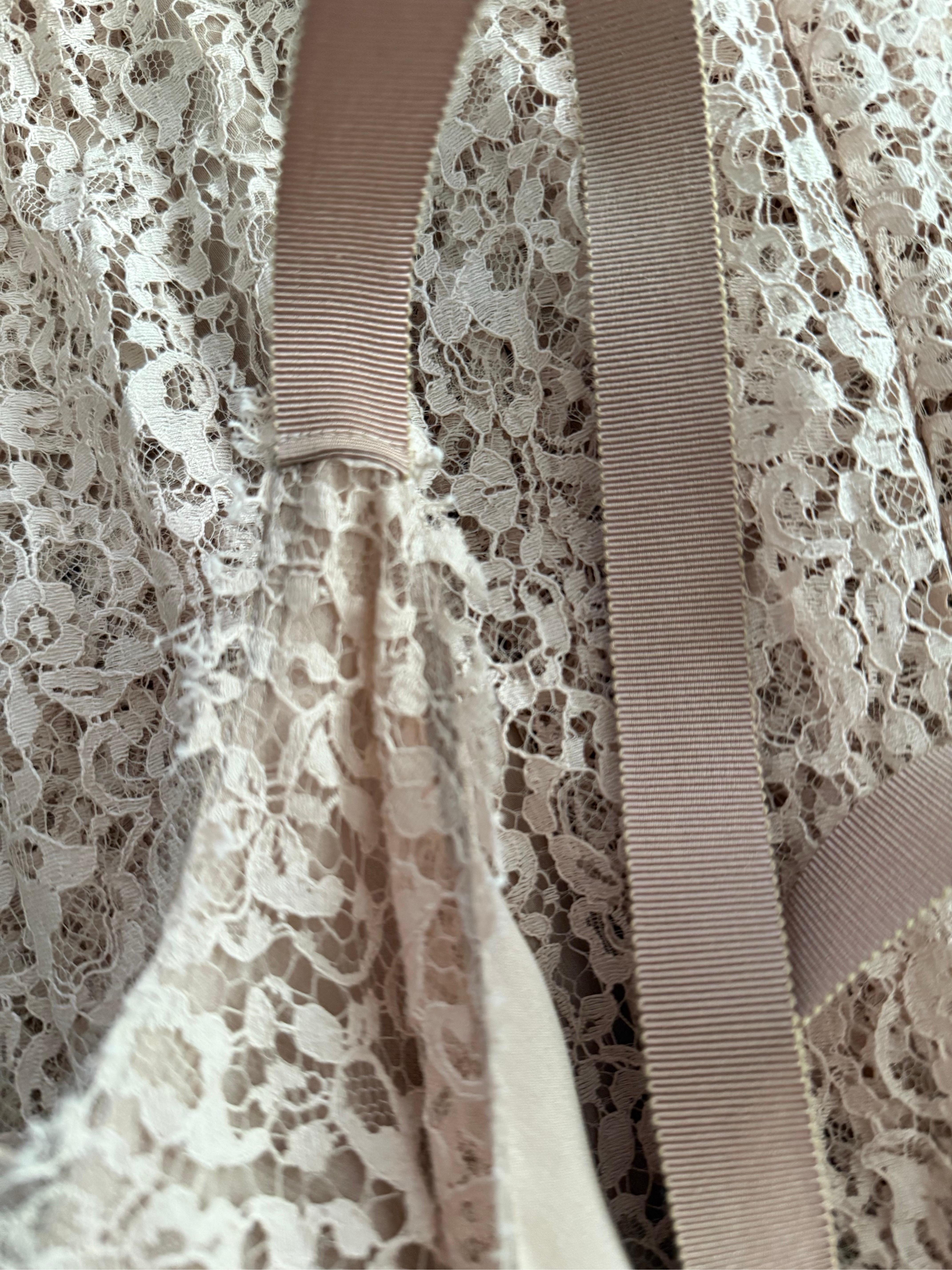 CHRISTIAN DIOR S/S 2019 Exquisite Runway Blush Pink Lace Dress FR 38 For Sale 6