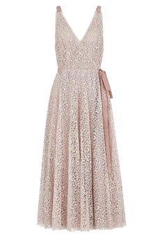 CHRISTIAN DIOR S/S 2019 Exquisite Runway Blush Pink Lace Dress FR 38