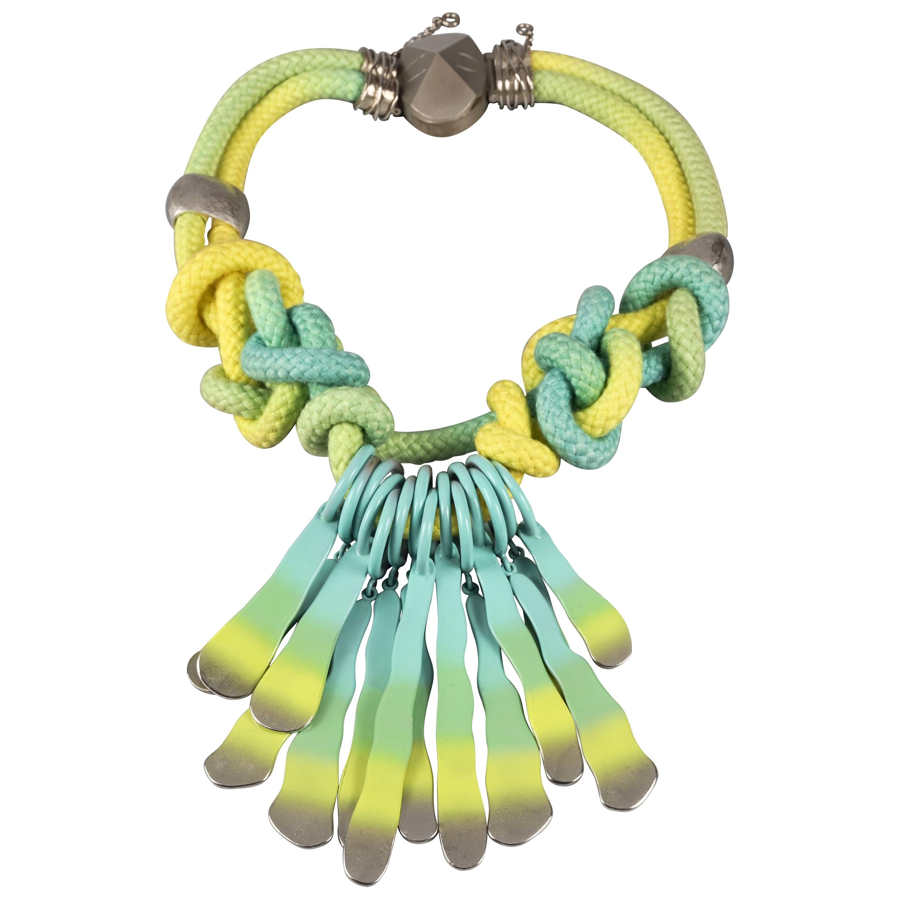 CHRISTIAN DIOR S/S2011 Bold and Colorful Cord Enamel Charm Necklace