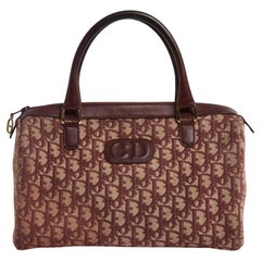 Christian Dior Sac Speedy Boston Burgundy Oblique Canvas and leather Hand Bag